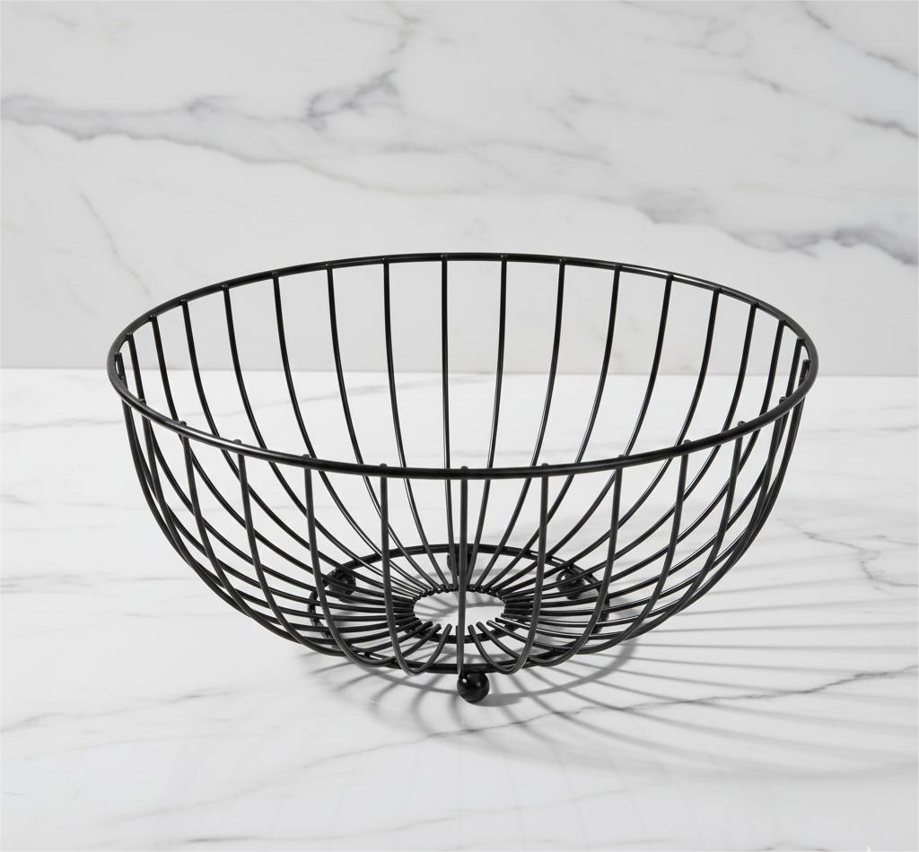 Geometric Sculptural Metal Fruit Basket
