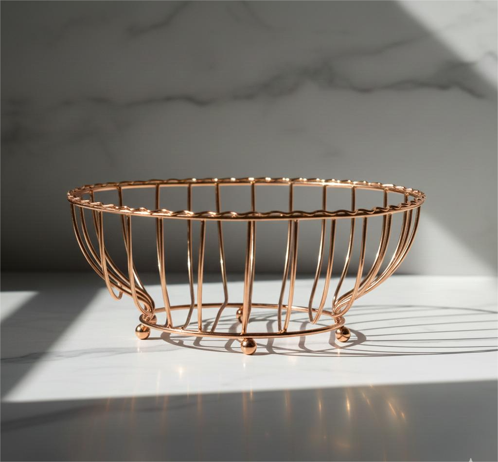 Scalloped Wire Fruit Bowl with Ball Feet