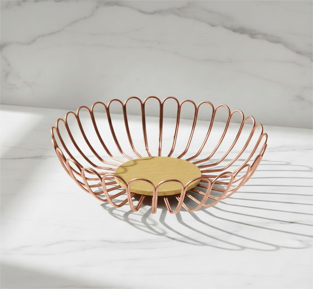 Petal Design Metal Wire Serving Bowl