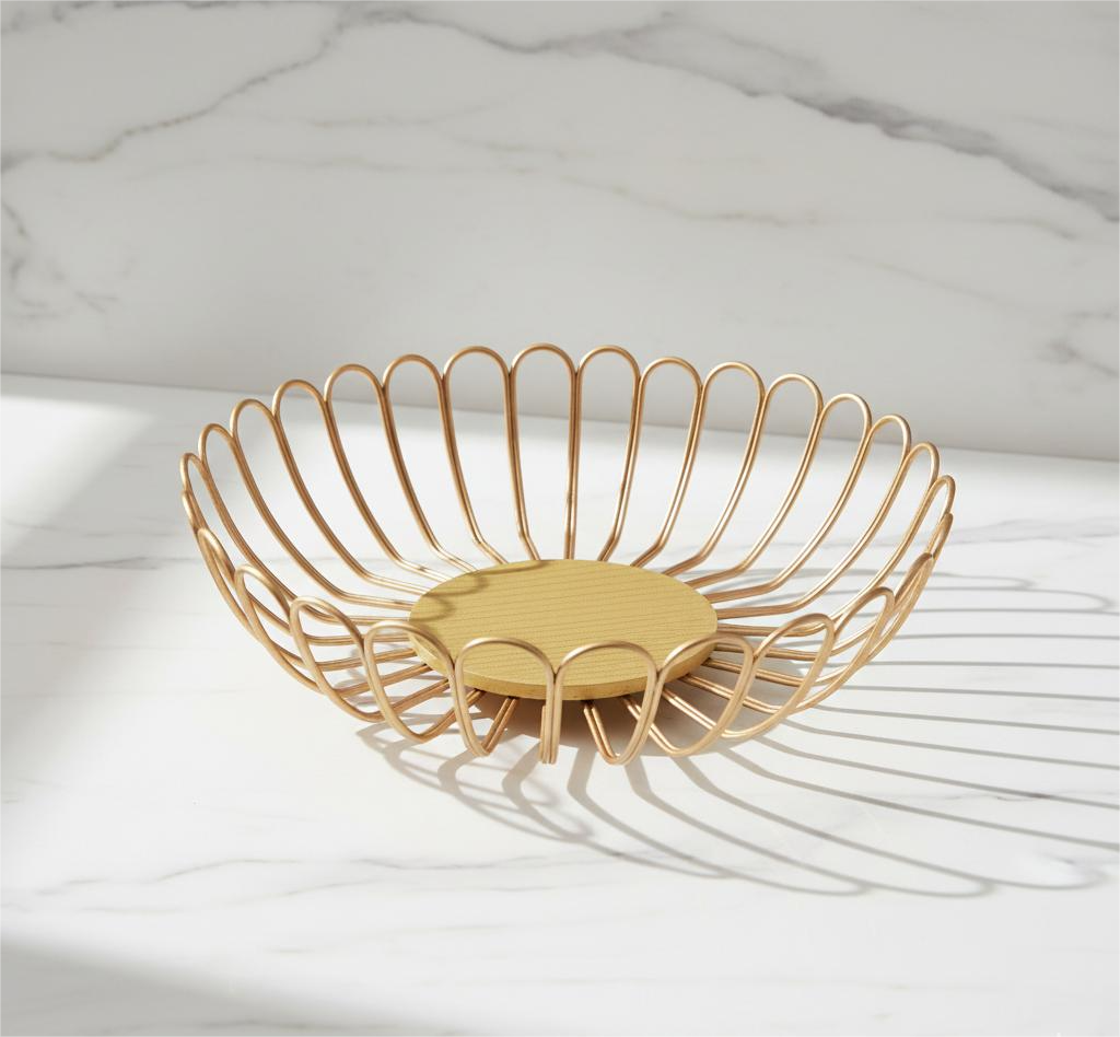 Petal Design Metal Wire Serving Bowl