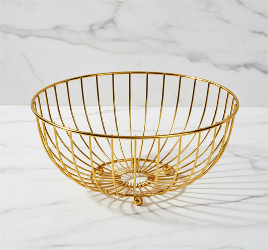 Geometric Sculptural Metal Fruit Basket